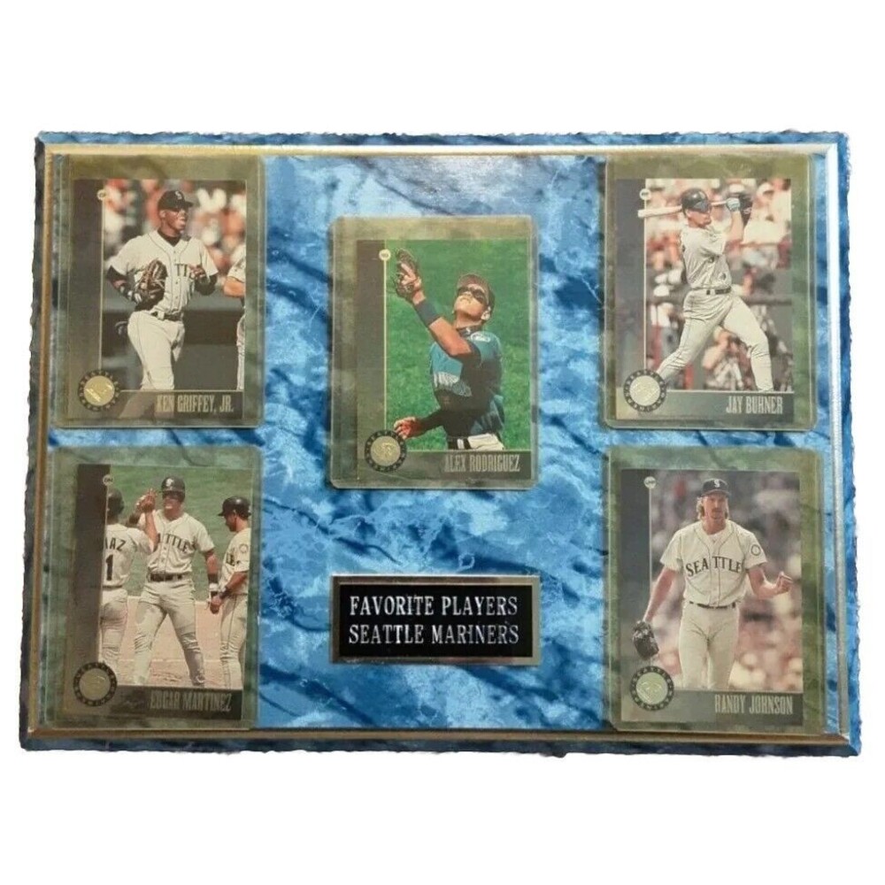 Vintage Sports Plaque Seattle Mariners Players 1990's Griffey A-Rod Buhner Edgar